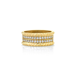 Michael M Tetra Double Pave Wedding Band B362