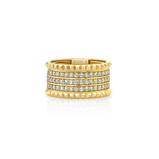 Michael M Tetra Triple Pave Wedding Band B363