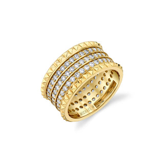 Michael M Tetra Triple Pave Wedding Band B363