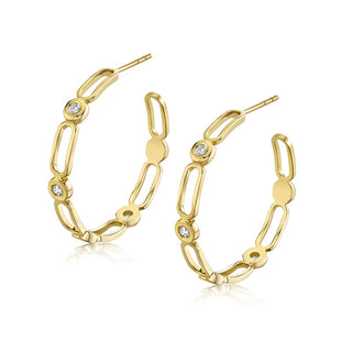 Michael M Link Connection Hoop Earrings ER358