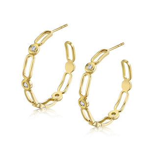 Michael M Link Connection Hoop Earrings ER358