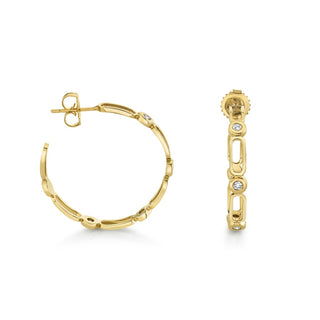 Michael M Link Connection Hoop Earrings ER358