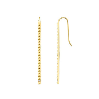 Michael M Tetra Single Stone Foundation Bar Earrings ER369
