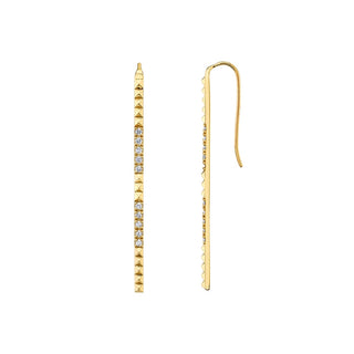 Michael M Tetra Pave Foundation Bar Earrings  ER370
