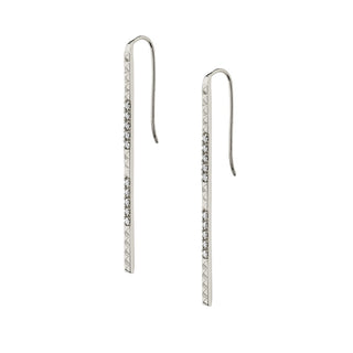 Michael M Tetra Pave Foundation Bar Earrings  ER370