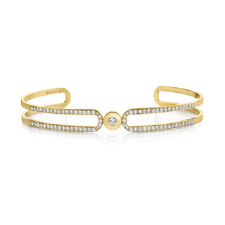 Michael M Link Pave Allignment Cuff Bracelet BR359PVS