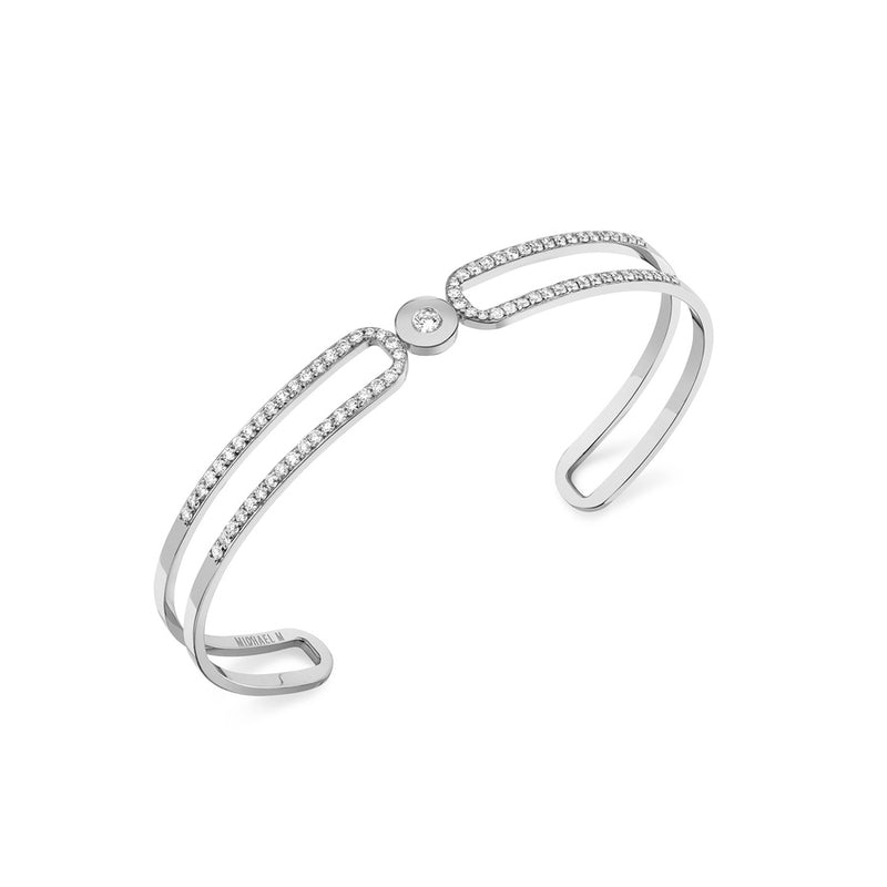 Michael M Link Pave Allignment Cuff Bracelet BR359PVL