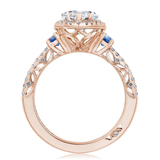 Pear 3-Stone Engagement Ring with Blue Sapphire