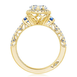 Pear 3-Stone Engagement Ring with Blue Sapphire
