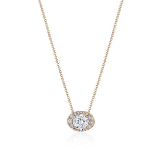 17" Horizontal Oval Bloom Diamond Necklace