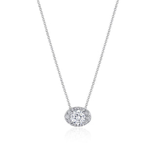 17" Horizontal Oval Bloom Diamond Necklace
