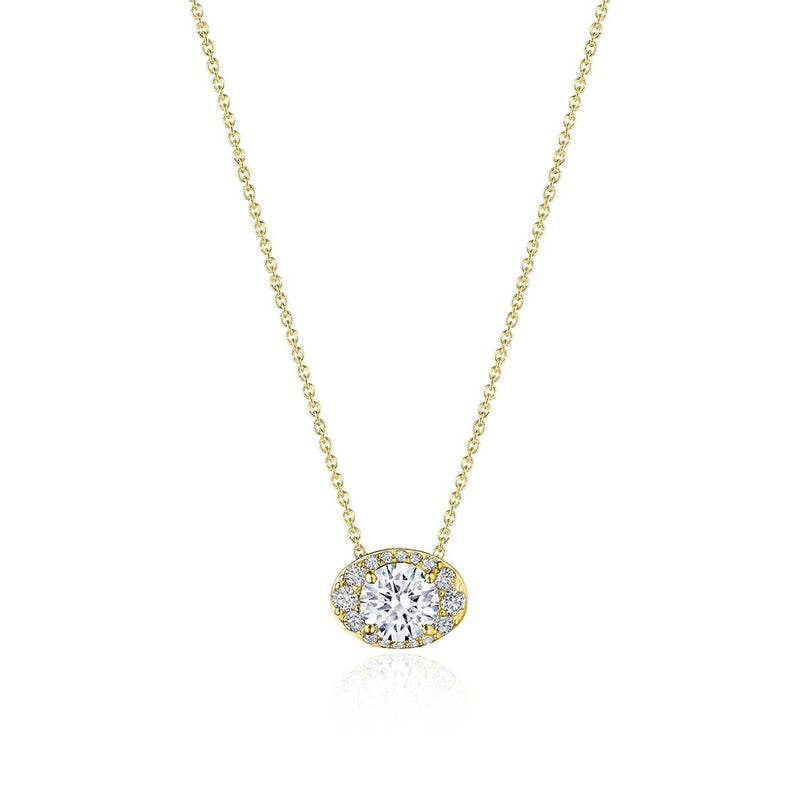 17" Horizontal Oval Bloom Diamond Necklace
