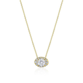 17" Horizontal Oval Bloom Diamond Necklace