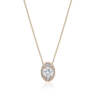 17" Vertical Oval Bloom Diamond Necklace