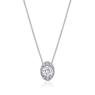 17" Vertical Oval Bloom Diamond Necklace