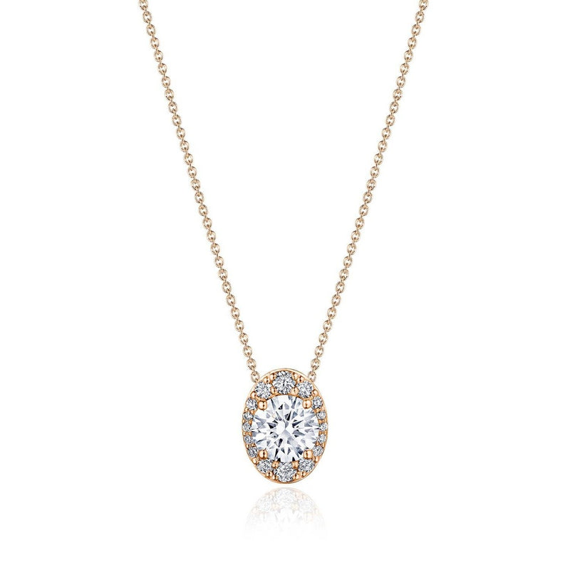 17" Vertical Oval Bloom Diamond Necklace