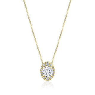 17" Vertical Oval Bloom Diamond Necklace