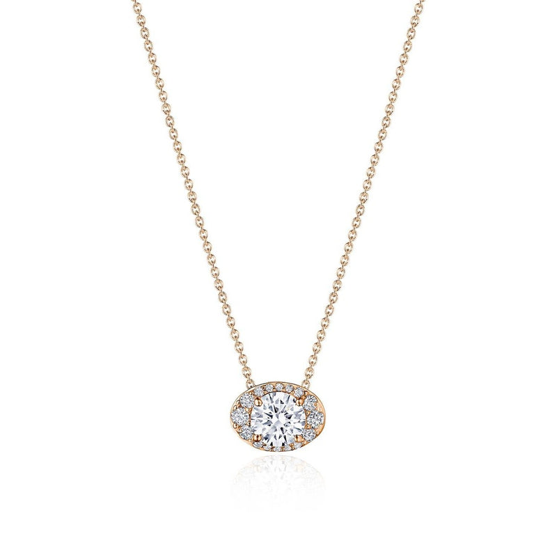 17" Horizontal Oval Bloom Diamond Necklace