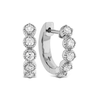 Hearts on Fire Diamond Bar Huggies Earrings HFEDBH00348W