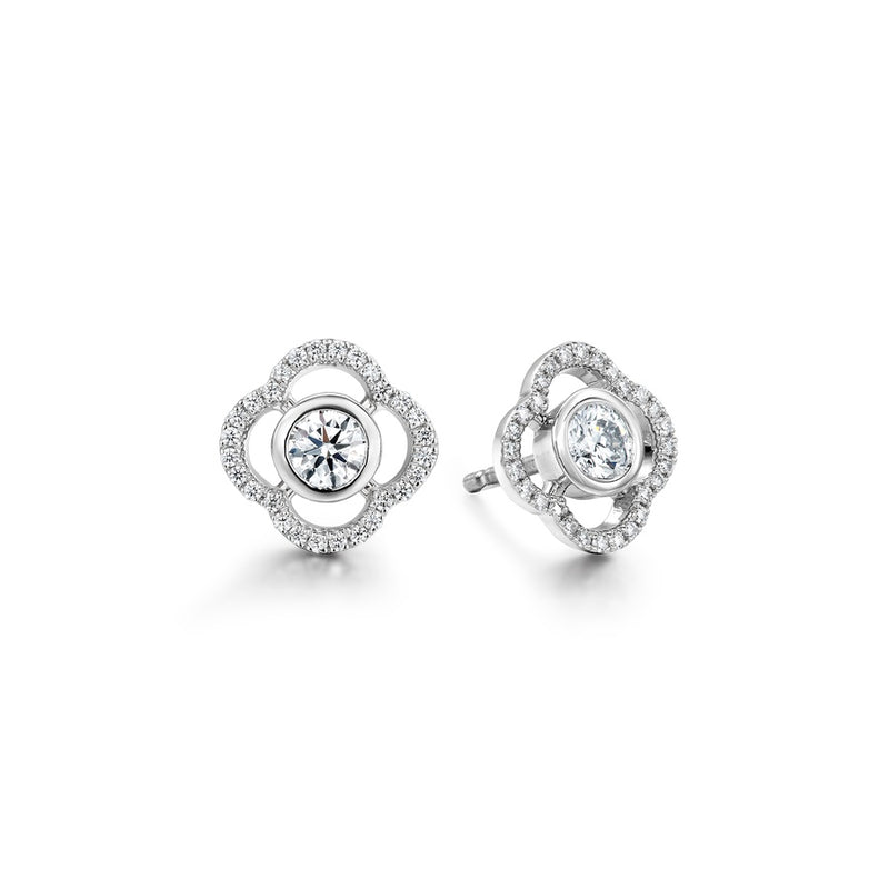 Hearts on Fire Signature Petal Bezel Earrings HFESIGPBE00568W-C