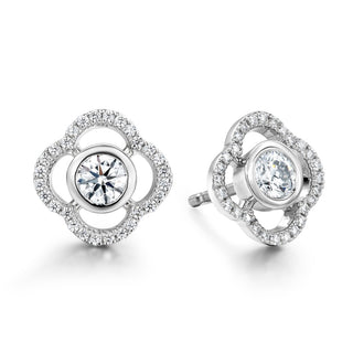 Hearts On Fire Signature Petal Bezel Earrings HFESIGPBE00568W-C