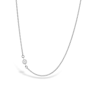 Hearts On Fire Signature Off-Set Single Bezel Necklace HFN1BEZ0028P