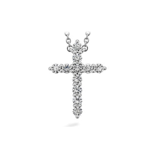 Hearts On Fire Signature Cross Pendant Necklace HFPSIGCR00508W