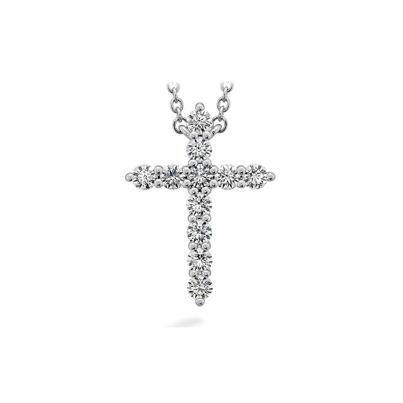 Hearts On Fire Signature Cross Pendant Necklace HFPSIGCR00508W