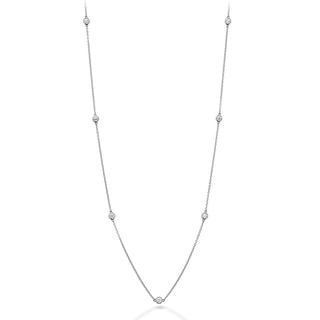 Hearts On Fire Signature Bezel By The Yard 7 Stone Necklace HFNBY7-0678Y-18C
