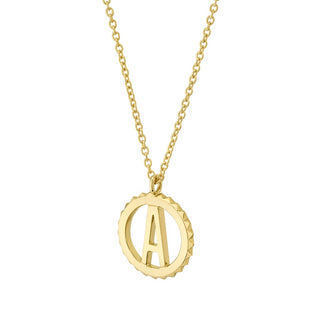 Michael M Mini Tetra Initial Medallion Necklace P364