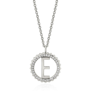 Michael M Mini Tetra Pave Initial Medallion Necklace P365