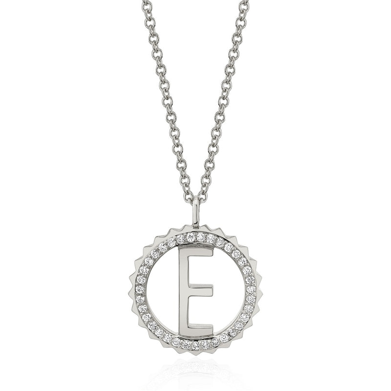 Michael M Mini Tetra Pave Initial Medallion Necklace P365