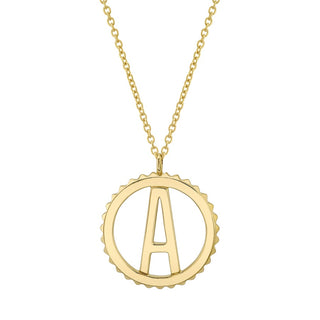 Michael M Tetra Initial Medallion Necklace P366