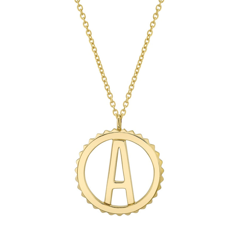 Michael M Tetra Initial Medallion Necklace P366