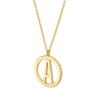 Michael M Tetra Initial Medallion Necklace P366