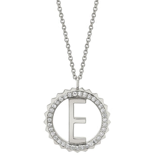 Michael M Tetra Pave Initial Medallion Necklace P367