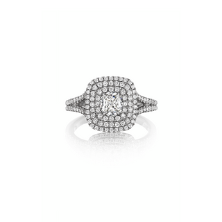 Henri Daussi Cushion Engagement Ring ADT