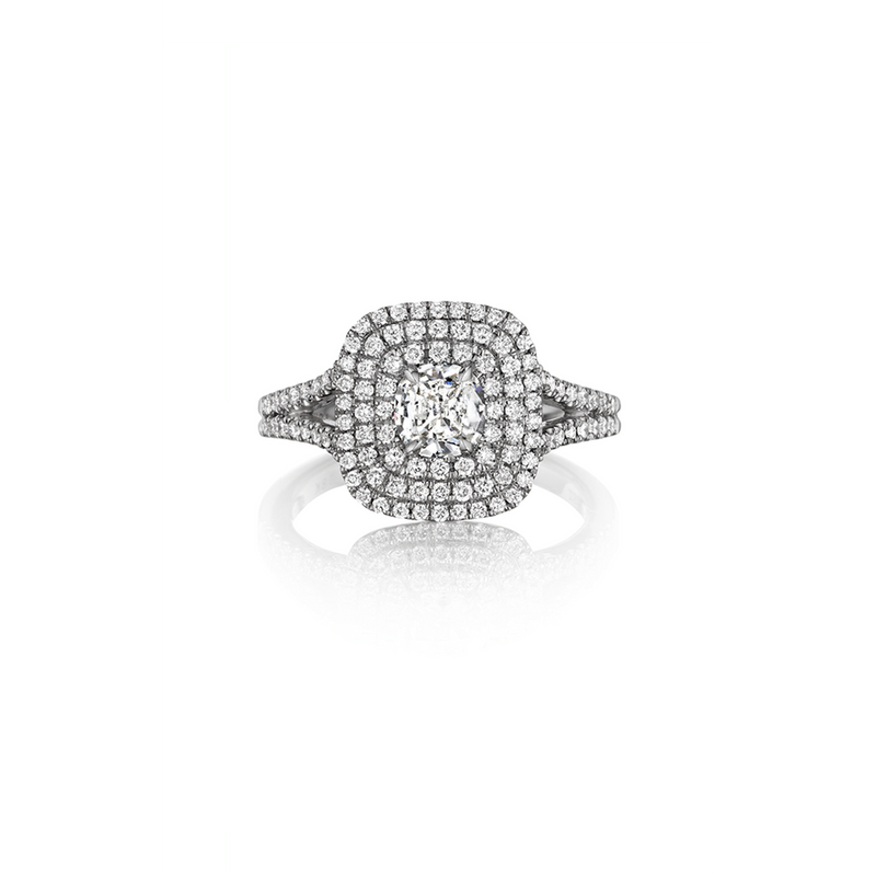 Henri Daussi Cushion Engagement Ring ADT