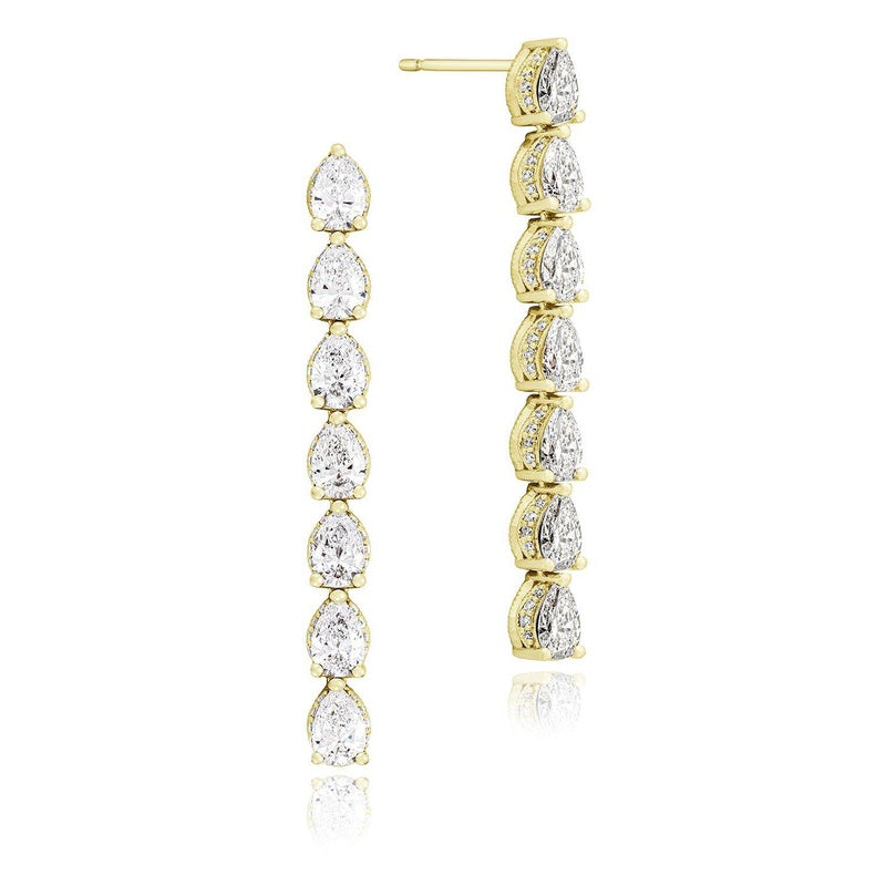 Pear Diamond Drop Earrings in 14kt Rose Gold