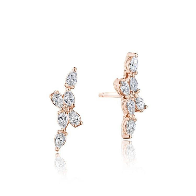 Pear Diamond Earrings in 18kt Rose Gold