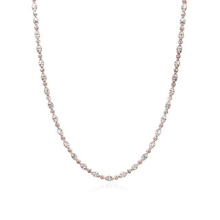 Mixed Diamond Tennis Necklace in 18kt Rose Gold