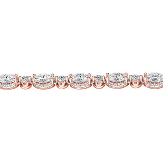 Mixed Diamond Tennis Necklace in 18kt Rose Gold
