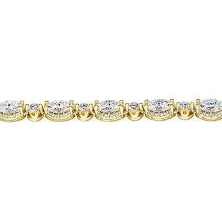 Mixed Diamond Tennis Necklace in 18kt Yellow Gold