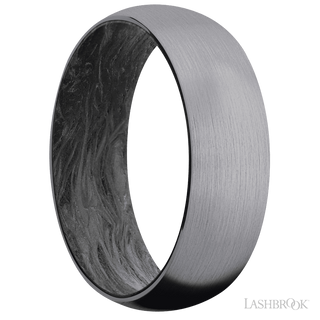 7 mm wide Domed Tantalum band featuring a Forged Carbon Fiber sleeve.