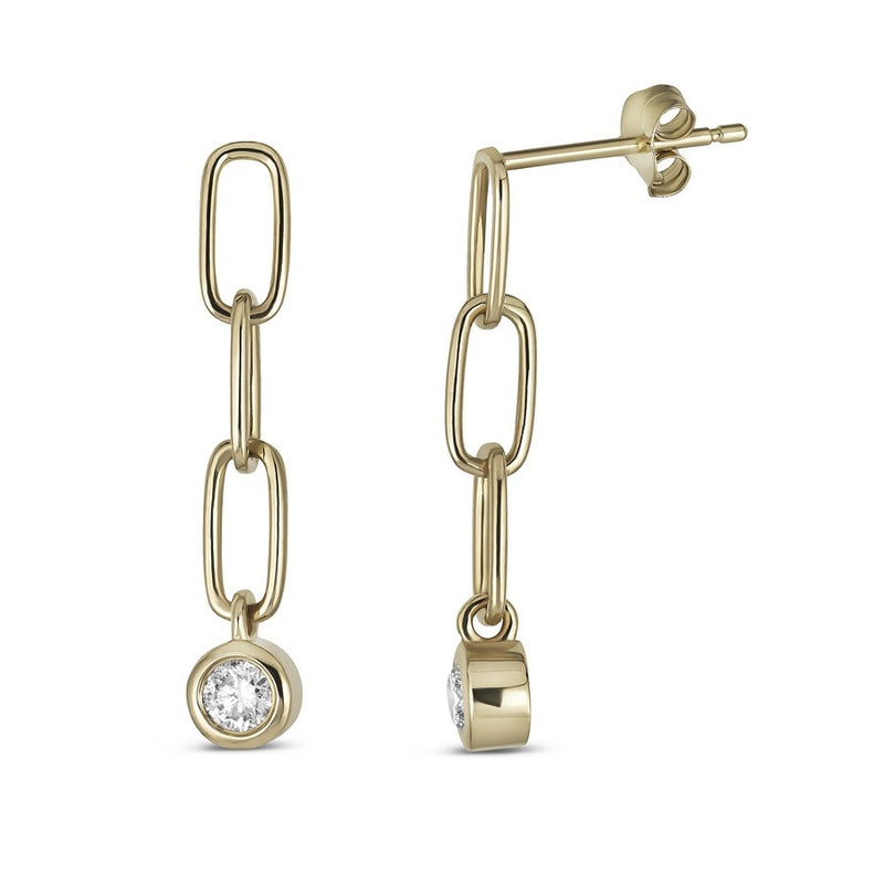 2=.23CT 14KY CHAIN DROP EARRINGS