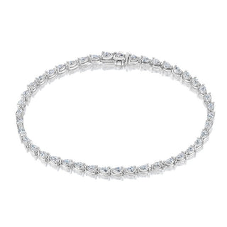 Pear Diamond Tennis Bracelet in 18kt White Gold