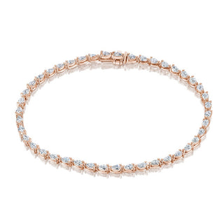 Pear Diamond Tennis Bracelet in 18kt Rose Gold