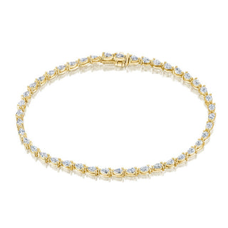 Pear Diamond Tennis Bracelet in 18kt Yellow Gold