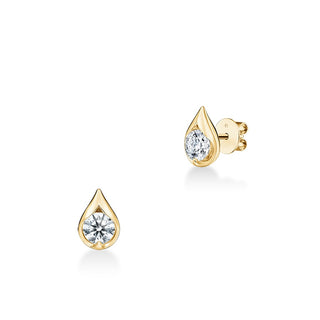 Hearts On Fire LU Droplet Studs Earrings UU2829 : 0.60 : : 18KY : IJ/VS