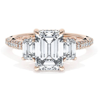 Emerald 3-Stone Engagement Ring